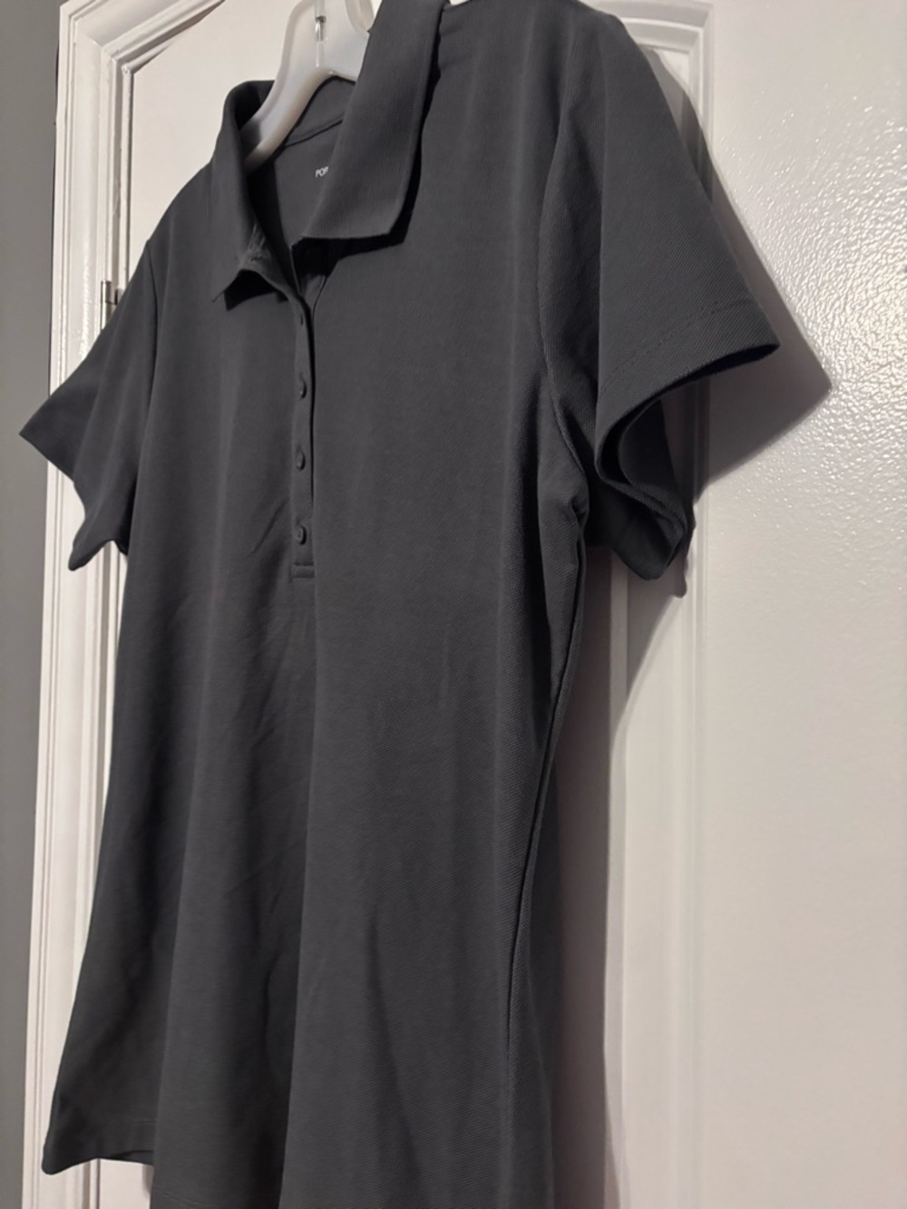Port Authority Women's Charcoal Button-Down Polo Size Large Polyester and Cotton - Picture 4 of 6